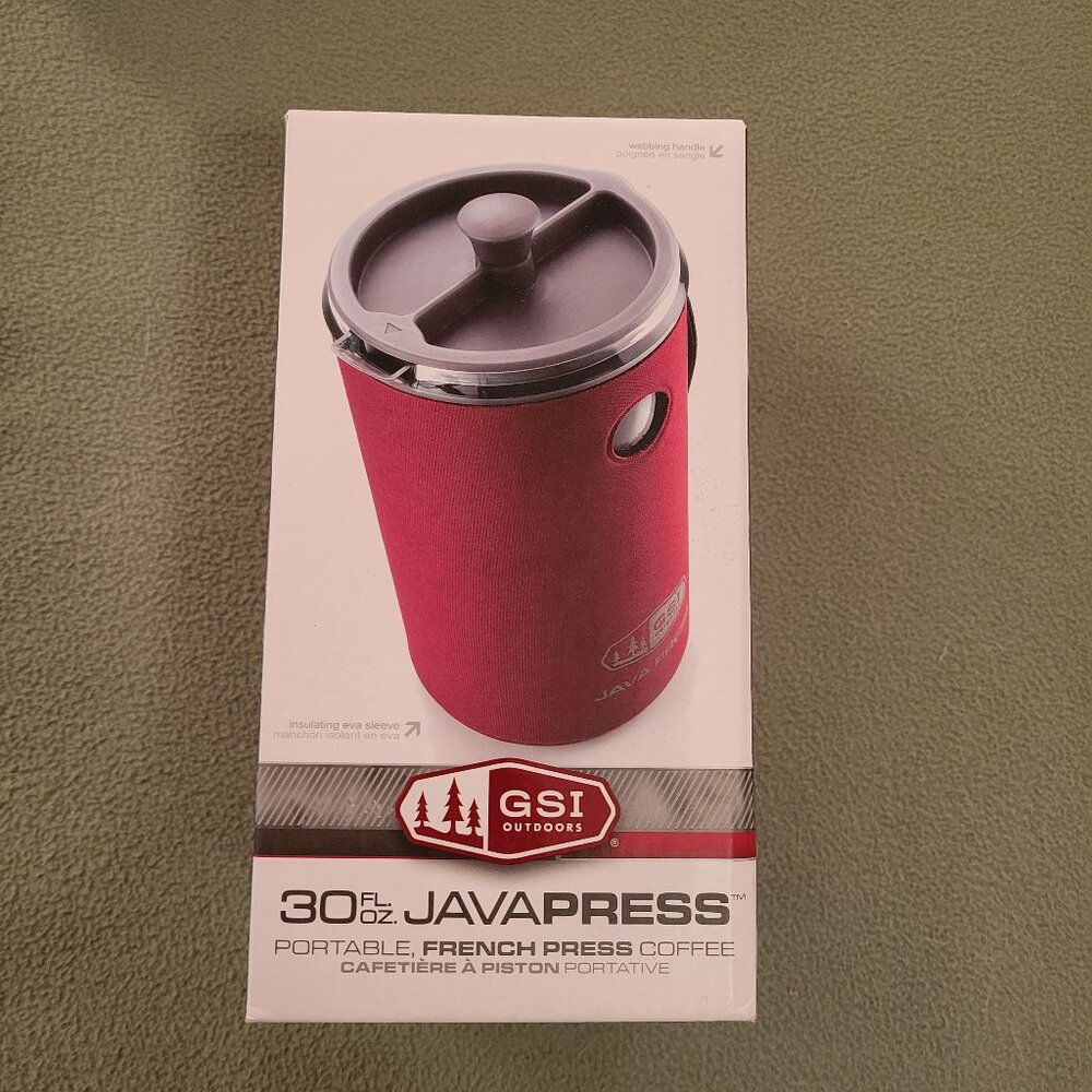 GSI Outdoors 30 Fl. oz. Java Press- Portable French Press Coffee Red Color